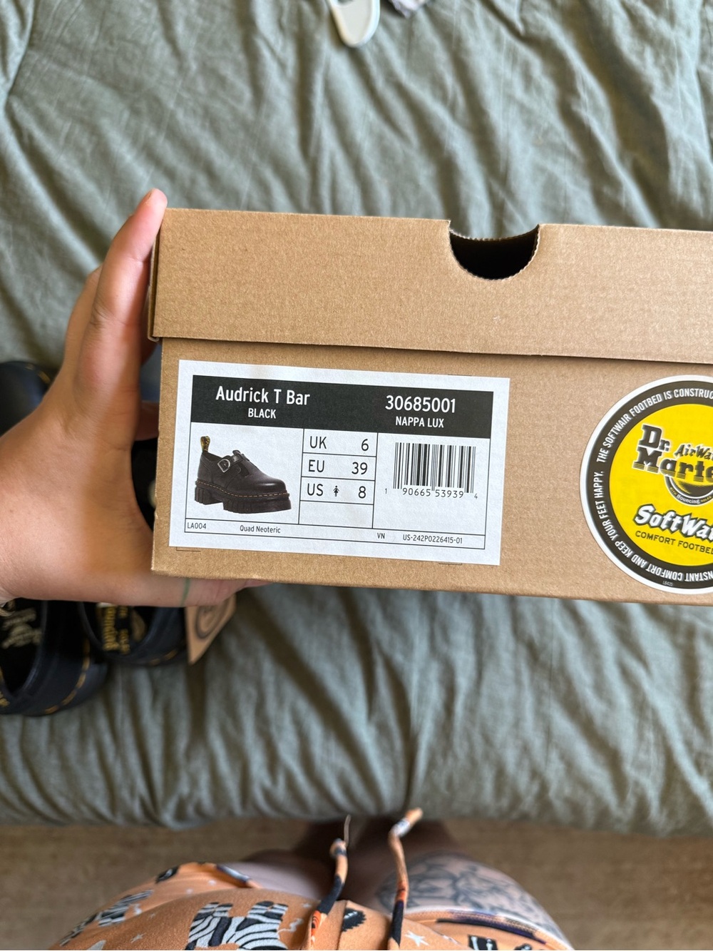 Dr. Martens Audrick Black Leather T-Bar Platform Shoes - Picture 4 of 4